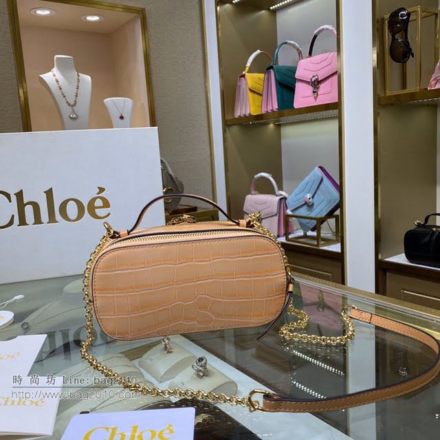 Chloe女包 克洛伊經典C Bag鱷魚壓紋鏈條相機包 Chole手提肩背斜挎包  jjh1228